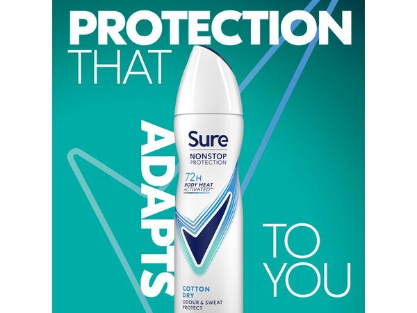 Sure Nonstop Protection Cotton Dry Anti-Perspirant Aerosol 150 ml