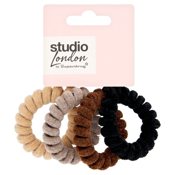 Studio London Nude Colours Spiral Hairbands 4pk