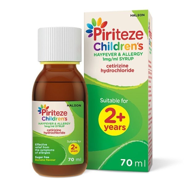 Piriteze Allergy Relief Syrup For Kids Aged 2+, 70Ml