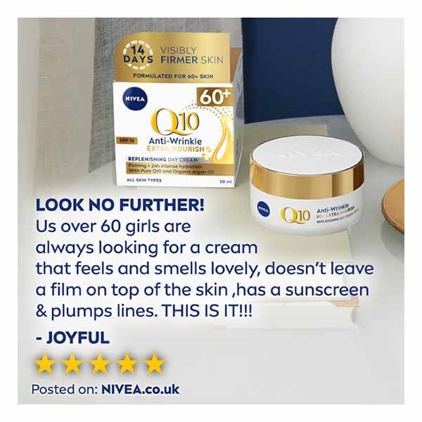 NIVEA Q10 Power 60+ Anti-Wrinkle Day Cream SPF15 50ml