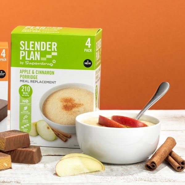 Superdrug Slenderplan Apple and Cinnamon Porridge 4 pack