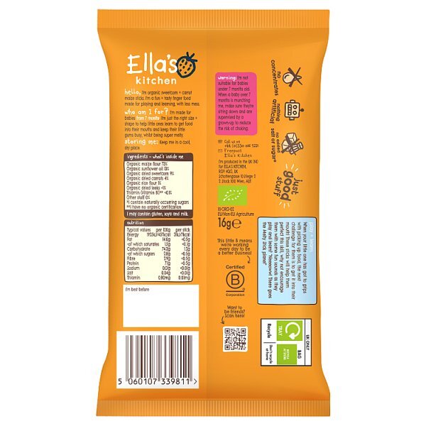 Ella's Kitchen Sweetcorn + Carrot Melty Stick 7m+ 16g