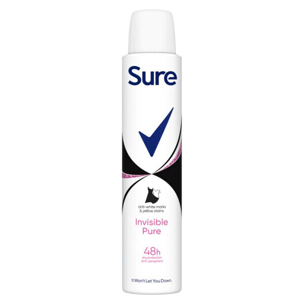 Sure Anti-Perspirant Aerosol Essential Invisible Pure 200ml