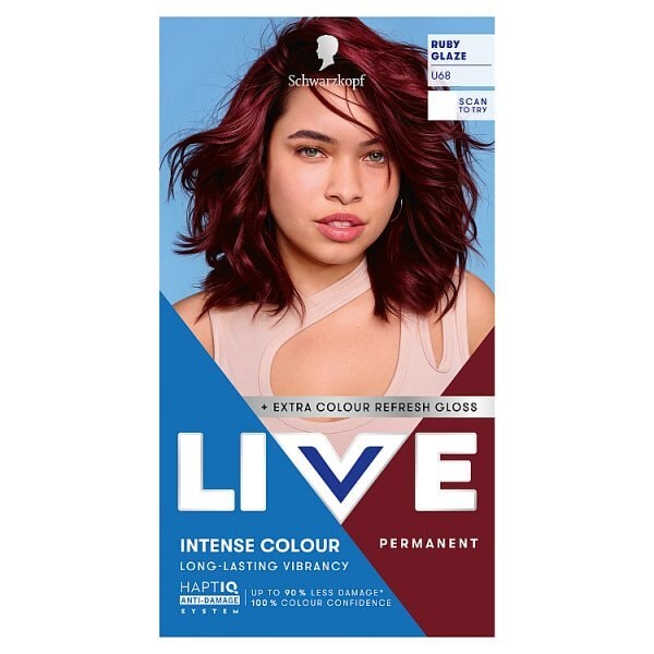 Schwarzkopf LIVE U68 Ruby Glaze Permanent Hair Dye