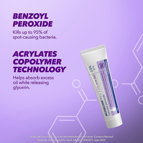 Acnecide Face Gel 2.5% Benzoyl Peroxide Spot Treatment 15G