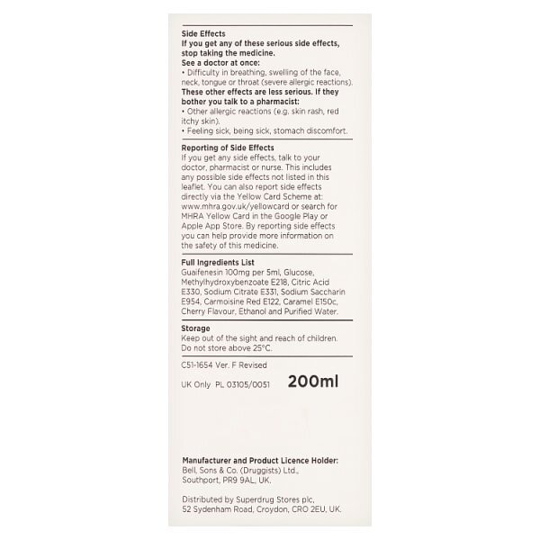 Superdrug Chesty Cough Syrup 200ml