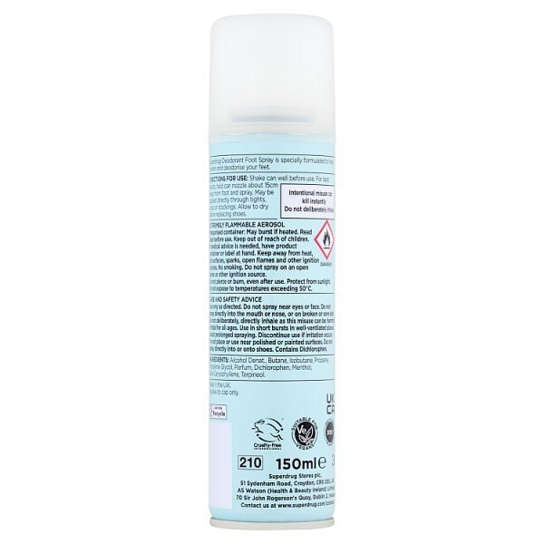 Superdrug 150ml Deodorant Foot Spray