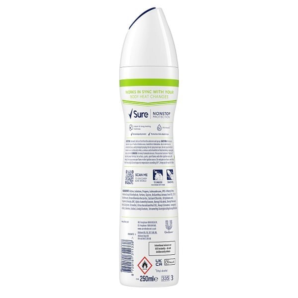 Sure Women Nonstop Freesia & Waterlily 72hr Deodorant Spray 250ml Fifa World cup Limited Edition