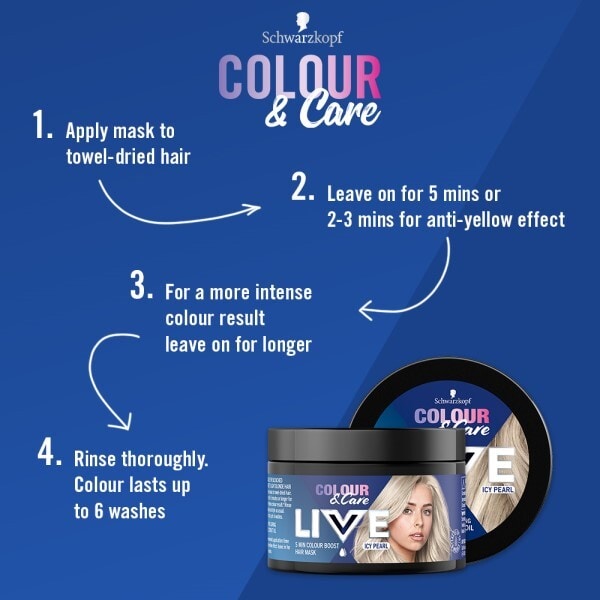 LIVE Colour & Care 5 Min Colour Hair Mask Icy Pearl 150ml
