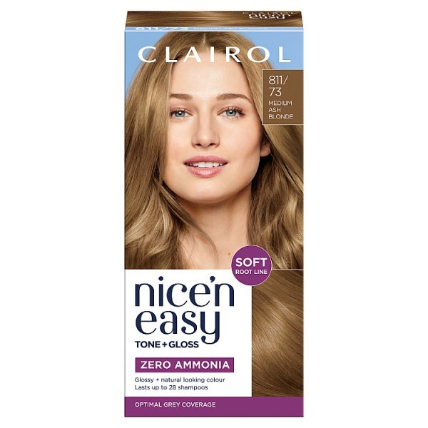 Clairol Nice'n Easy Tone+Gloss Semi-Permanent Hair Dye Med Ash Blonde