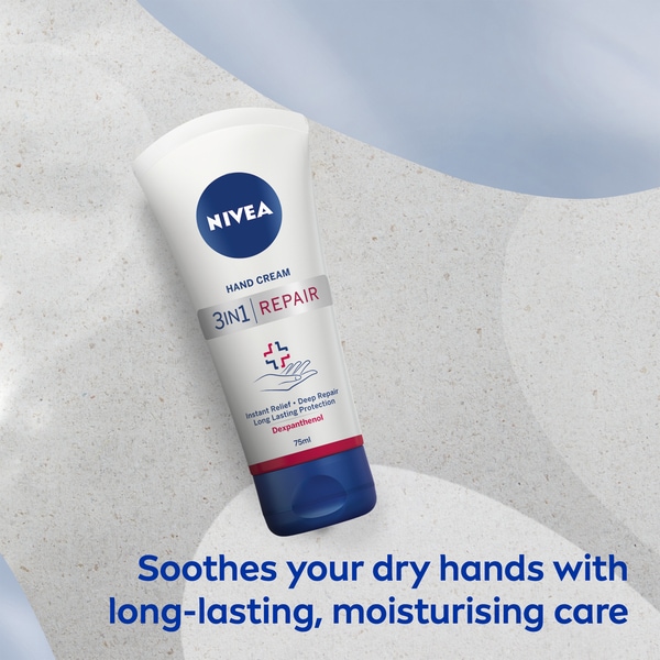 Nivea 3In1 Repair Hand Cream For Instant Relief 75Ml