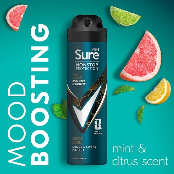 DNR Sure Men Antiperspirant Deo Aerosol Nonstop Sport Cool 150ml