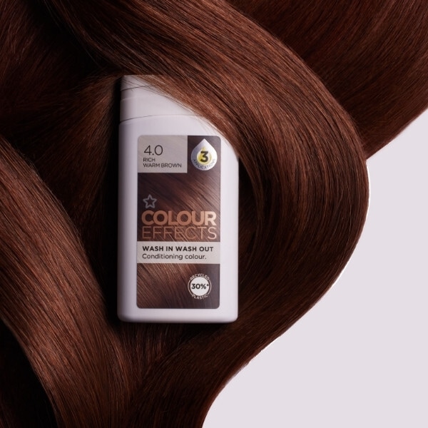 Superdrug Colour Effects Wash In Wash Out Warm Brown 4.0