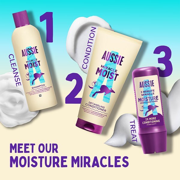 Aussie Miracle Moist Shampoo 400Ml