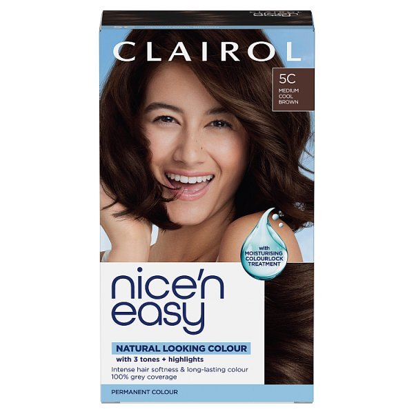 Clairol Nice'N Easy Crème Permanent Hair Dye 5C Medium Cool Brown