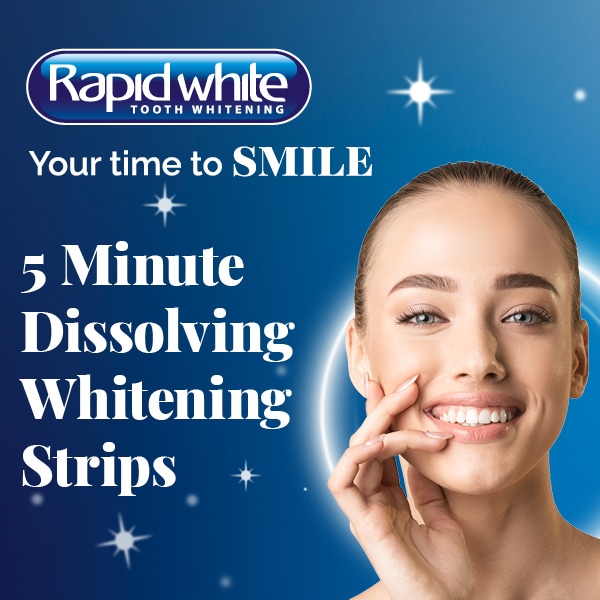 Rapid White 5-Minute Whitening Strips Self-Dissolving