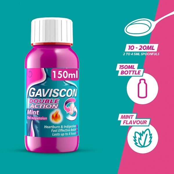 Gaviscon Heartburn & Indigestion Double Action Liquid 150ml