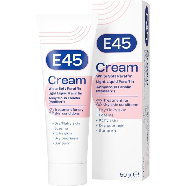 E45 Moisturising Cream for Very Dry Skin, Eczema 50g