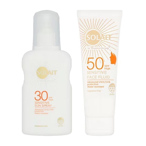 Solait Sensitive SPF30 Face and body spray bundle
