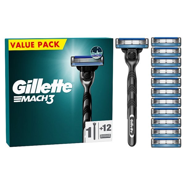 Gillette Mach 3 Vp Handle + 12 Blades