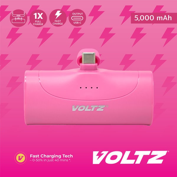 Voltz 5K Power Bank Usb-C Pink