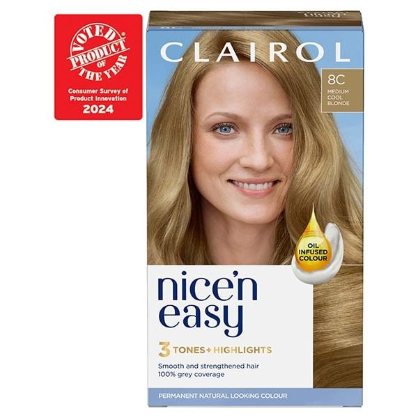 Clairol Nice'n Easy Hair Dye 8C Medium Cool Blonde