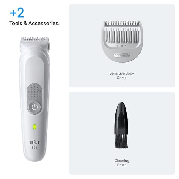 Braun Body Groomer, +2 Grooming Tools, Waterproof, Bg3500