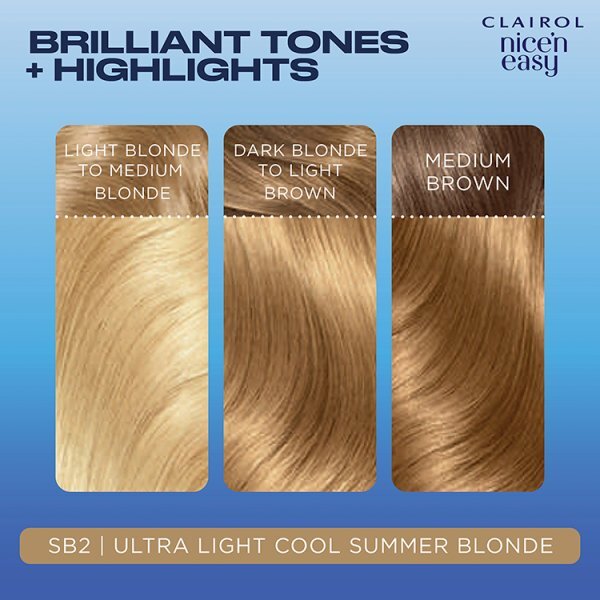 Clairol Nice'n Easy Hair Dye SB2 Ultra Light Summer Blonde