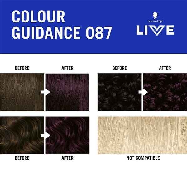 Schwarzkopf Live 087 Mystic Violet  Permanent Hair Dye