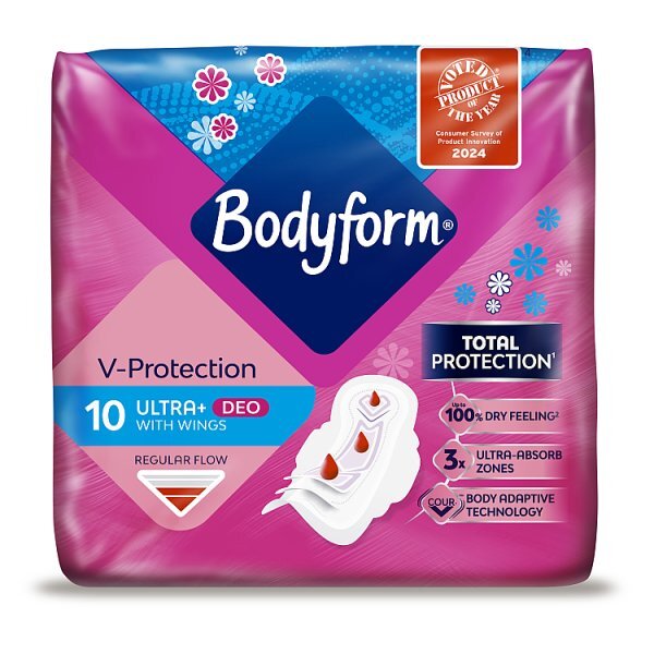 Bodyform Ultra Normal Scented Sanitary Towels Wings 10 pack