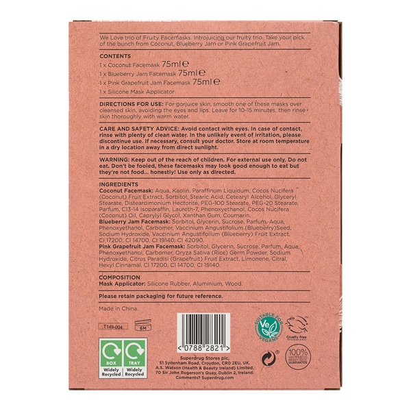 Superdrug We Love Face Mask Trio