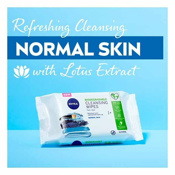 Nivea Biodegradable Face Cleansing Wipes Normal Skin 25'S