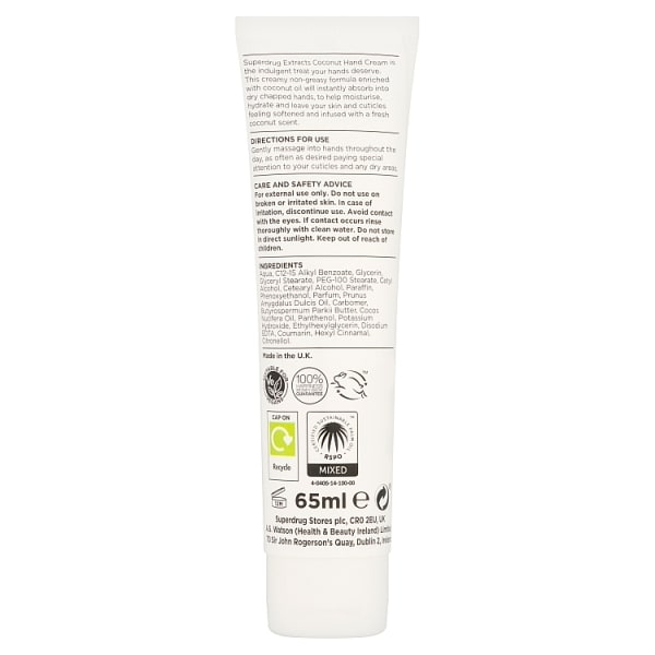 Superdrug Extracts Coconut Hand Cream 65ml