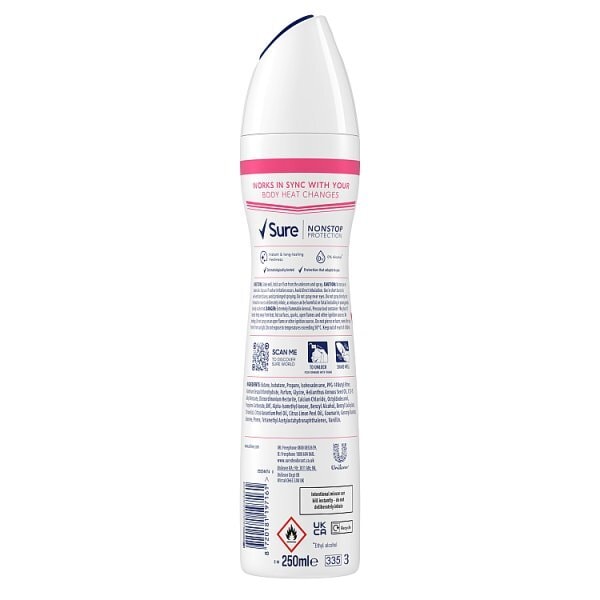 Sure Nonstop Protection Bright Bouquet Anti-Perspirant Aerosol 250 ml
