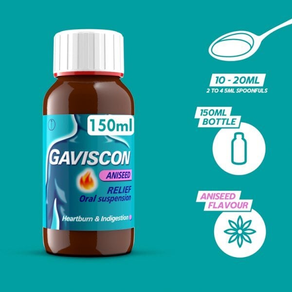 Gaviscon Liquid Heartburn & Indigestion Aniseed 150ml
