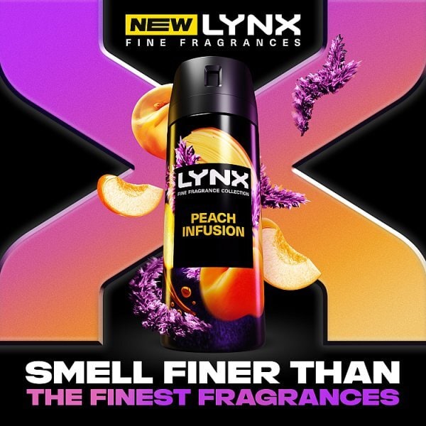 Lynx 72Hr Fine Fragrance Peach Infusion Body Spray 150Ml