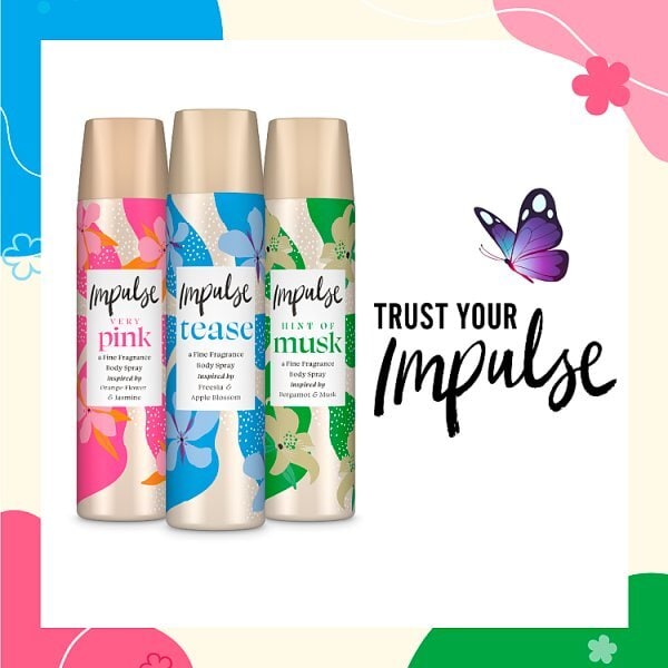 Impulse Body Spray Deodorant Very Pink 75ml