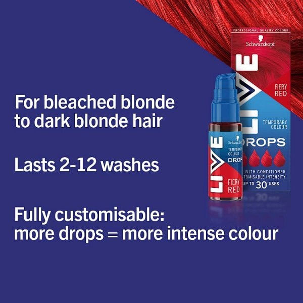 Schwarzkopf LIVE Drops Fiery Red Temporary Hair Dye