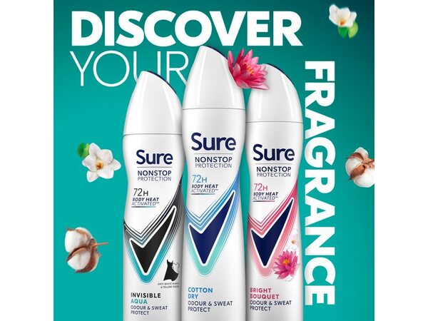 Sure Nonstop Protection Cotton Dry Anti-Perspirant Aerosol 250 ml