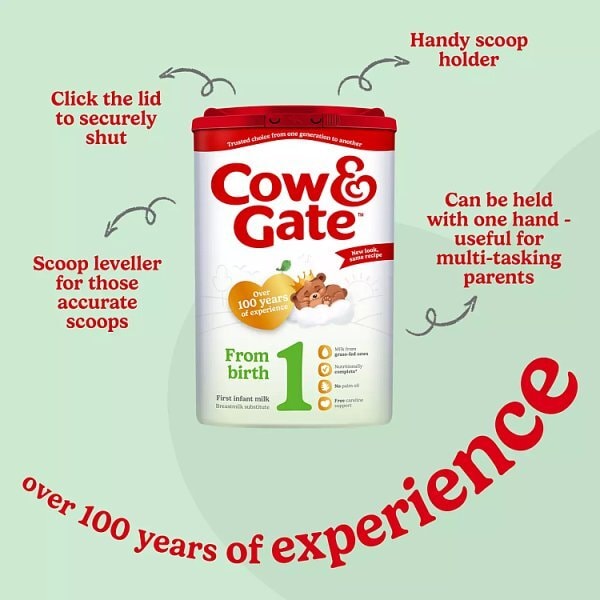 Cow & Gate 1 First Baby Milk Formula Powder from Birth 800g