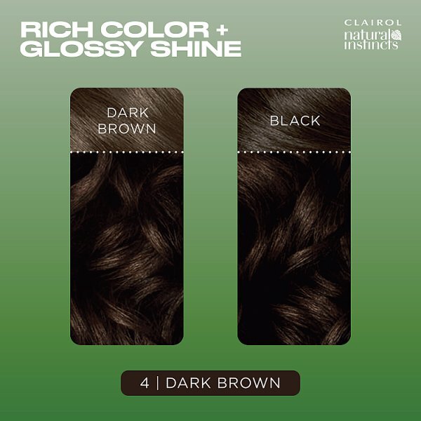 Clairol Natural Instincts Semi-Permanent Hair Dye 4 Dark Brown