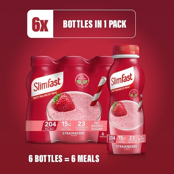 SlimFast Protein Summer Strawberry Flavour Shakes 6x325ml