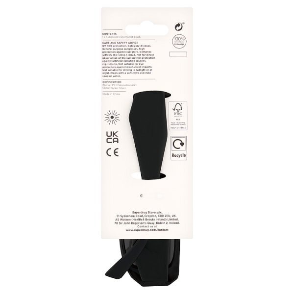 Superdrug Sunglasses Oversized Black