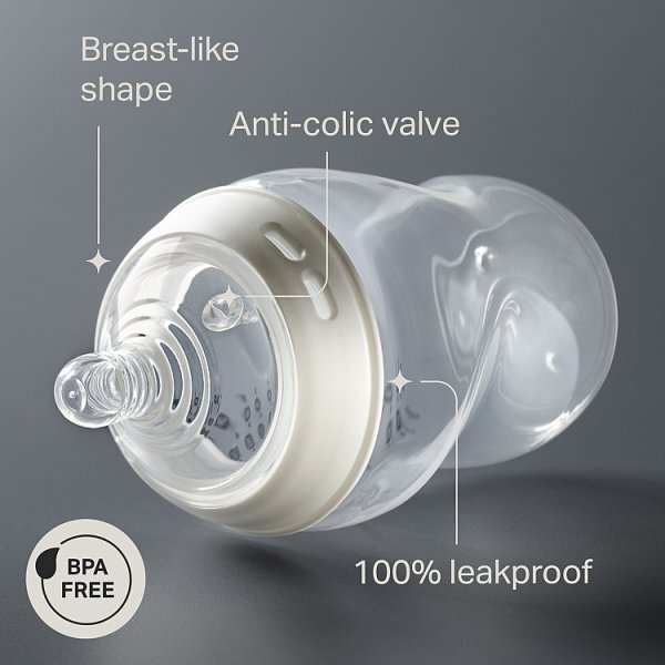 Tommee Tippee Closer To Nature Bottle, 1X 260Ml, Clear