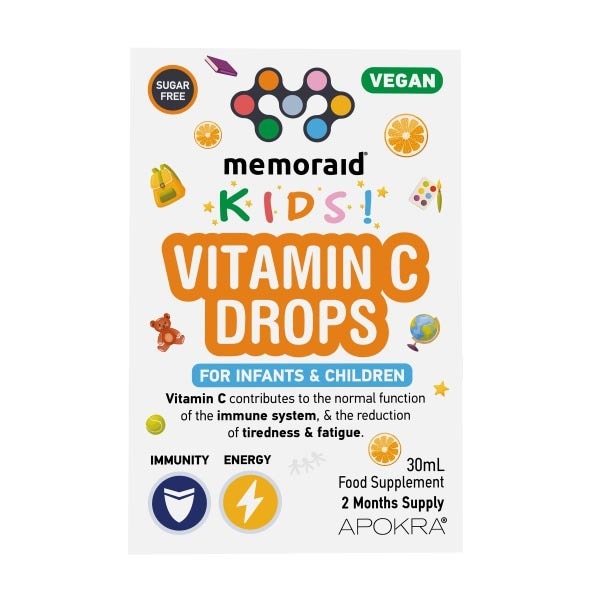 Memoraid Kids Vegan Vitamin C Drops 30Ml (2 Months Supply)