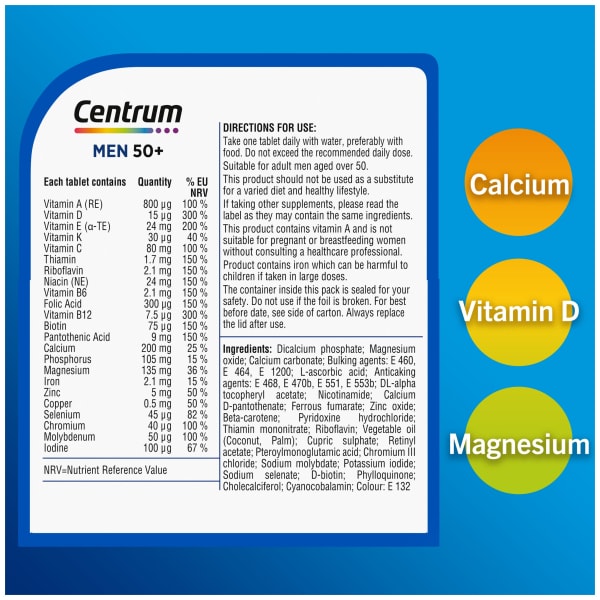 Centrum Men 50+ Multivitamin Tablets 60S