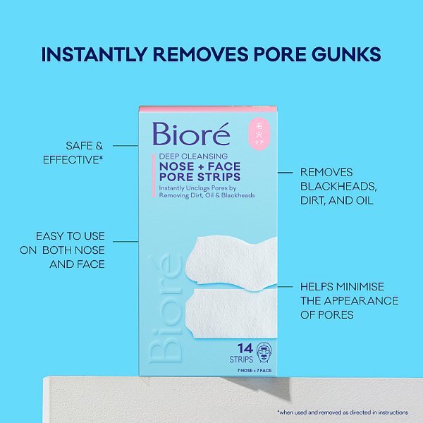 Bioré Deep Cleansing Pore Strips 7 Nose & 7 Face Strips