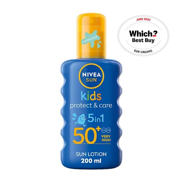 NIVEA SUN Kids Suncream Spray SPF 50+, Coloured, 200ml