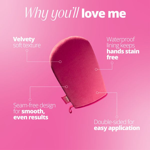 Skin & Tan Pink Velvet Tanning Mitt