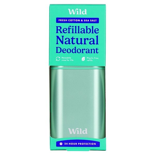 Wild Aqua Case & Cotton & Sea Salt Deodorant Refill 40g